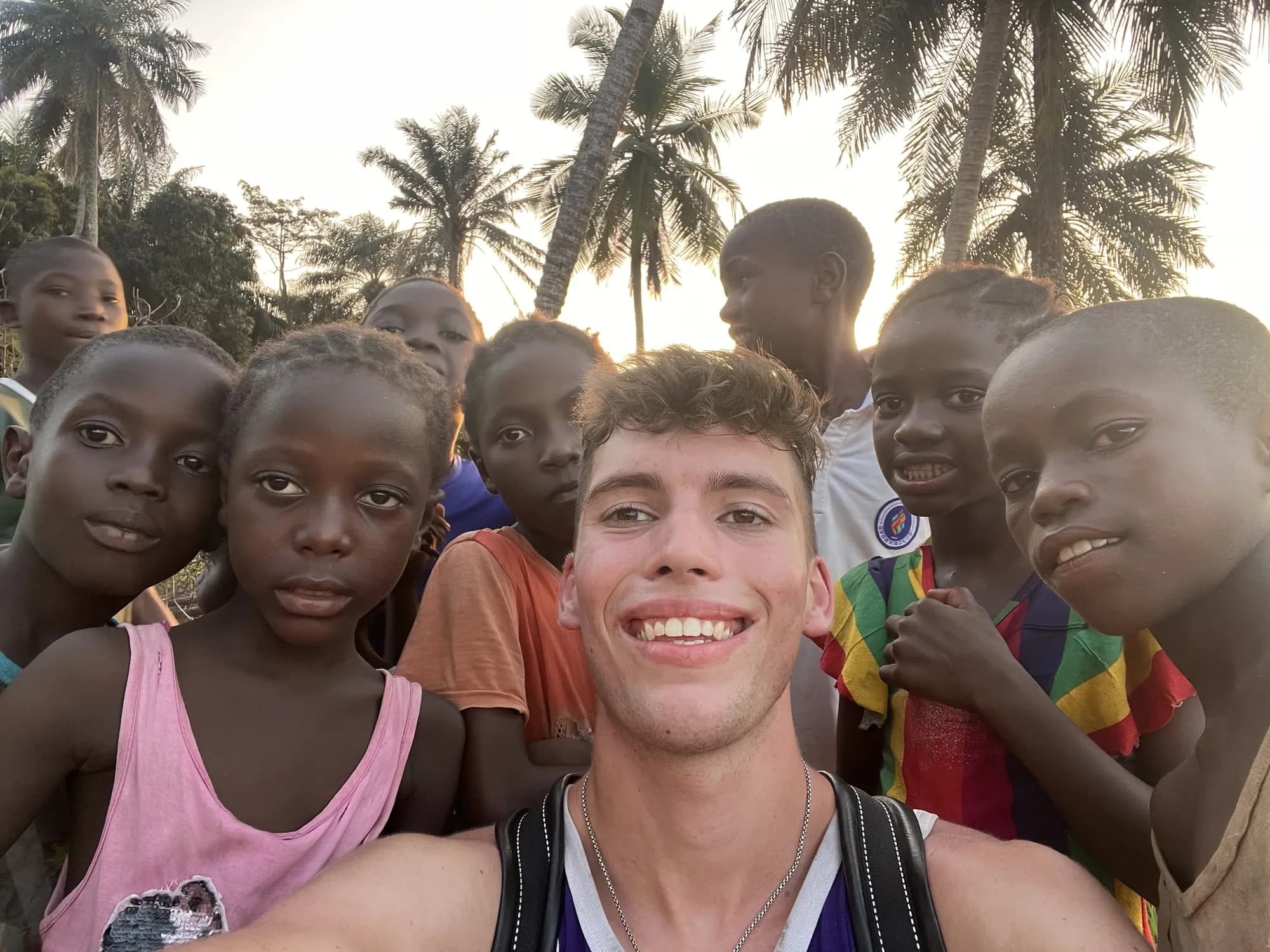 Team with children in Sierra Leone